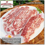 Beef rib shortrib US USDA choice Angus CHUCK SHORT RIB 5ribs frozen Nebraska 1/2 SLAB crossed-cut +/- 1.2kg 10x4" 25x8cm (price/kg)